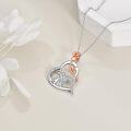 wholesale 925 Sterling Silver Highland Cow Rose Heart Pendant Necklace for Women Gifts-0-2