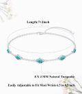 wholesale 925 Sterling Silver with Green Turquoise Stone Link Bracelet for Women-0-5