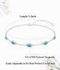 wholesale 925 Sterling Silver with Green Turquoise Stone Link Bracelet for Women-0-5