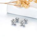 wholesale 18K White Gold Plated 925 Sterling Silver Moissanite 2ct D VVS1 Round Stud Earrings-0-3