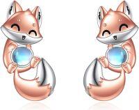 wholesale 925 Sterling Silver Moonstone Fox Stud Earrings-Fox stud earrings