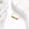 wholesale 14K Gold Bar Diamond Pendant Necklace for Women-0-3