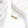 wholesale 14K Gold Bar Diamond Pendant Necklace for Women-0-3