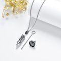 wholesale 925 Sterling Silver Cremation Jewelry Bullet Shape Memorial Keepsake Necklace for Ashes with Rose and Butterfly Design-0-2