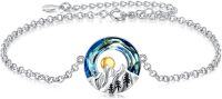 wholesale 925 Sterling Silver Swarovski Crystal Abalone Mountain Charm Bracelet for Skiing and Hiking Enthusiasts-Mountain crystal bracelet