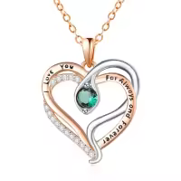 wholesale 925 Sterling Silver Snake Pendant Necklace with Birthstone for Women-05 May - Emerald