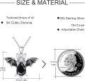 wholesale 925 Sterling Silver & Amethyst Gothic Bat Necklace - 18+2 Chain, Halloween Jewelry Gift for Women-0-4