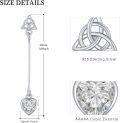 wholesale 925 Sterling Silver Celtic Knot & Heart Shape Stone Drop Earrings-0-4