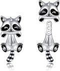 wholesale 925 Sterling Silver Raccoon Animal Stud Earrings for Women-0-0