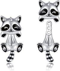 wholesale 925 Sterling Silver Raccoon Animal Stud Earrings for Women-Raccoon Stud Earrings