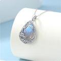 wholesale Teardrop Necklace 925 Sterling Silver Filigree Gemstone Pendant Necklace Fine Jewelry Birthday Christmas Gifts For Women Her Mom -0-1