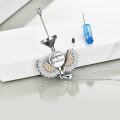 wholesale 925 Sterling Silver Sunflower Cremation Jewelry with Moonstone and Cubic Zirconia Pendant Urn Necklace for Ashes Keepsake Memorial Gifts 48 Chain Included-0-3