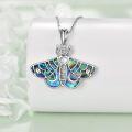 wholesale 925 Sterling Silver Abalone Shell Butterfly Pendant Necklace s for Women-0-4