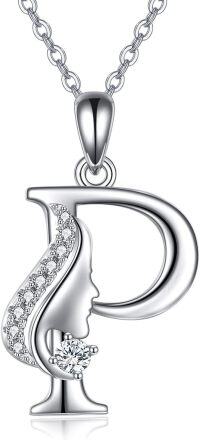 wholesale Sterling Silver Alphabet A Z Initial Letter Pendant Necklace for Women Jewelry Gifts-P