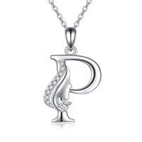 wholesale 925 Sterling Silver Alphabet A Z Initial Letter Pendant Necklace for Women Jewelry Gifts-P