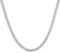 wholesale Sterling Silver Cuban Chain Necklace for Men Women 2 0mm 4 0mm 16 26 (Gift Included)-0-6