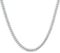 wholesale Sterling Silver Cuban Chain Necklace for Men Women 2 0mm 4 0mm 16 26 (Gift Included)-Length:16 inches Width:3MM