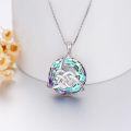 wholesale 925 Sterling Silver Rainbow Mystic Quartz Celtic Heart Knot Pendant Necklace Irish s for Women-0-10