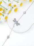 wholesale 925 Sterling Silver Dragonfly Bracelet With Blue Crystal And Delicate Chain Design-0-1