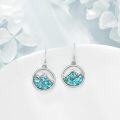 wholesale 925 Sterling Silver Turquoise Mountain Shape Natural Stone Dangle Earrings for Women Gifts-0-3