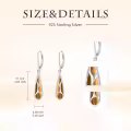 TOUPOP 925 Sterling Silver Gemstone Dangle Leverback Earrings-0-4