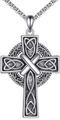 wholesale 925 Sterling Silver Celtic Knot Cross Pendant Necklaces for Men & Women-0-0