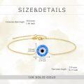 wholesale Gold Evil Eye Charm Bracelet - 14k Yellow Gold Plated Minimalist Design Birthdays Gifts for Her-0-4