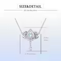 wholesale 925 Sterling Silver Lotus Flower Pendant Necklaces Wholesale Moonstone CZ Gemstones s for Women Girls-0-5