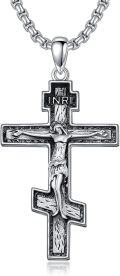 wholesale 925 Sterling Silver Crucifix Cross Pendant Necklace  for Men & Women - Religious  Set w/ 24  and Box Packaging-0-0