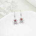 wholesale 925 Sterling Silver Gothic Halloween Red Eyes Spider Drop Earrings for Women Girls Gift Jewelry 4cm Long-0-2