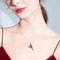 wholesale 925 Sterling Silver Red Cardinal Pendant Necklace for Women s-0-3