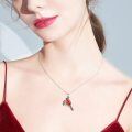 wholesale 925 Sterling Silver Red Cardinal Pendant Necklace for Women s-0-3