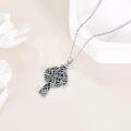 wholesale 925 Sterling Silver Celtic Knot Abalone Shell Inlay Cross Pendant Necklace for Women-0-3
