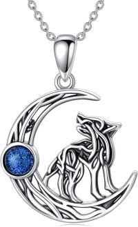 wholesale Wolf Necklace 925 Sterling Silver Celtic Knot Wolf Medallion Pendant Wolf Jewelry Gifts For Women Men -undefined