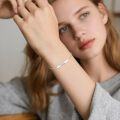 wholesale 925 Sterling Silver Hypoallergenic Dainty Bar Bracelet for Women - Tarnish Resistant, Nickel-Free, Lead-Free, Cadmium-Free - Perfect Gift for Sensitive Skin-0-2