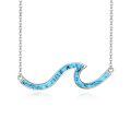 wholesale 925 Sterling Silver Wave Pendant Necklace Wholesale In Rose Gold Tone For Women Fashionable Minimalist Jewelry-0-11