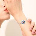 wholesale 925 Sterling Silver Blue Crystal Cardinal Bird Charm Bracelet-0-2