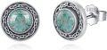 wholesale 925 Sterling Silver Turquoise Celtic Knot Stud Earrings - Hypoallergenic Punk Gothic Jewelry for Women and Men-0-0
