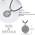 wholesale 925 Sterling Silver Compass Pendant with Celtic Knot Design and Leather Cord for Men Women  48x36mm-0-5