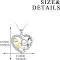 wholesale 925 Sterling Silver Heart Necklace with Love You Forever Pendant and Cubic Zirconia Stones for Women-0-2