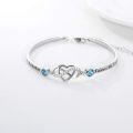 wholesale 925 Sterling Silver Blue Crystal Infinity Heart Bracelet for Women-0-1