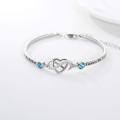 wholesale 925 Sterling Silver Blue Crystal Infinity Heart Bracelet for Women-0-1