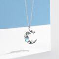 wholesale 925 Sterling Silver Larimar Stone Phoenix Pendant Necklace for Women's Gifts-0-4