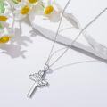 wholesale 925 Sterling Silver Birthstone Crown Cross Pendant Necklace for Women-0-4