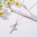 wholesale 925 Sterling Silver Birthstone Crown Cross Pendant Necklace Wholesale for Women-0-4