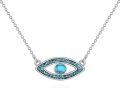 wholesale 925 Sterling Silver Natural Turquoise Triangle Circle Lucky Symbol Pendant Necklace for Women Girls Gifts 45cm Chain Length-0-0