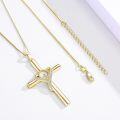 wholesale 925 Sterling Silver Cross with Heart and Cubic Zirconia Accents Pendant Necklace Christian -0-5