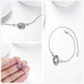 wholesale 925 Sterling Silver Blue Crystal Circle Chain Bracelet for Women s-0-30