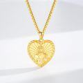 wholesale Heart-Shaped Jesus Pendant 925 Sterling Silver Chain Catholic  for Women Men-0-4