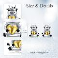 wholesale 925 Sterling Silver Heart Cow Animal Stud Earrings-0-3